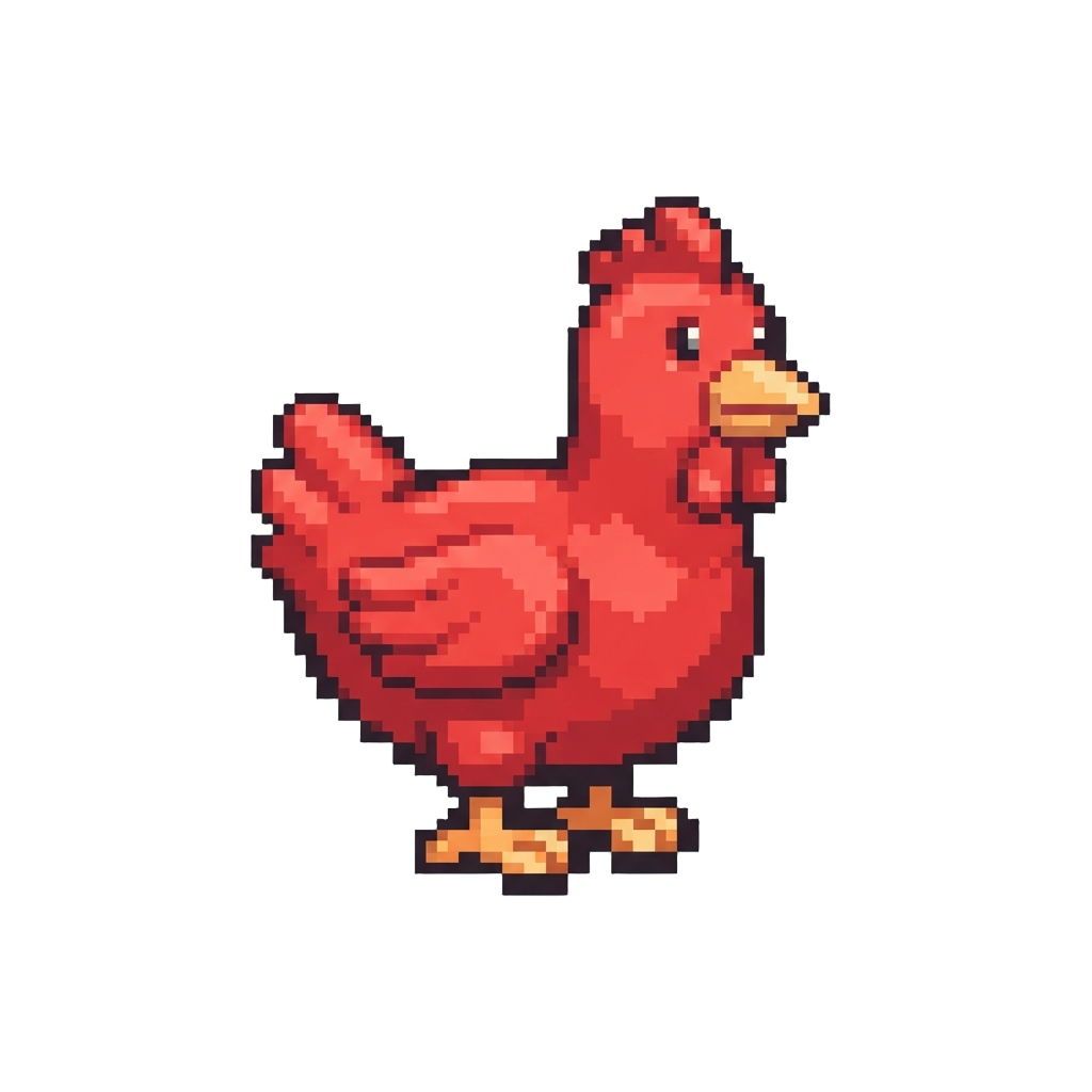 A Bright Red Squeaky Rubber Chicken