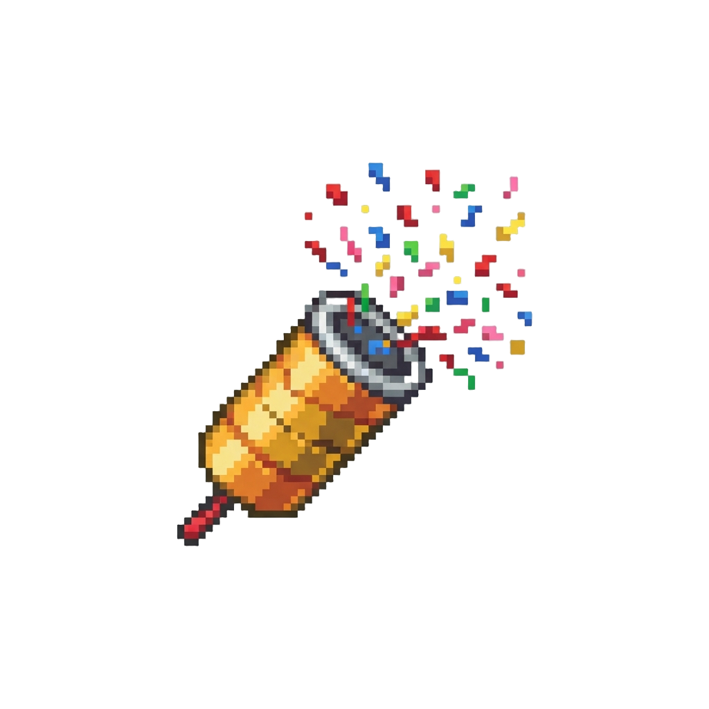 A Party Popper Exploding with Confetti