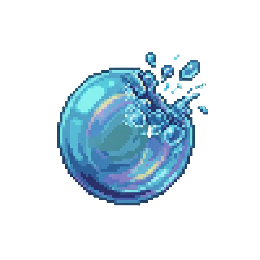 Whimsical Blue Soap Bubble Pop