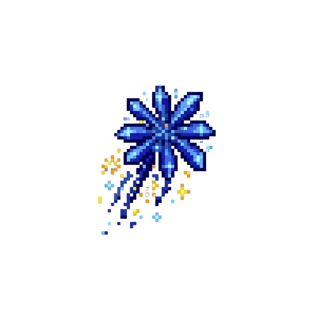 Sparkling Sapphire Fireworks Rain