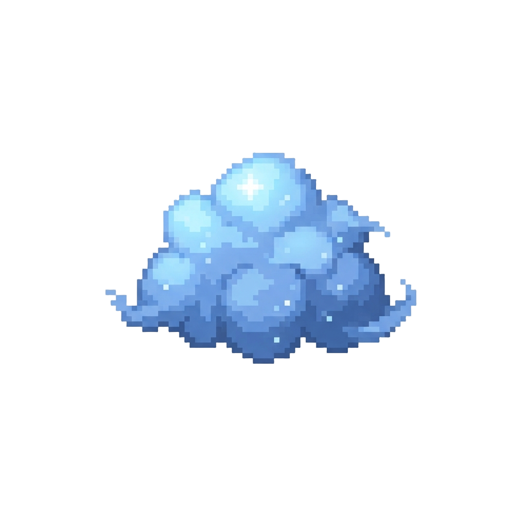 Faint Glittering Blue Cloud