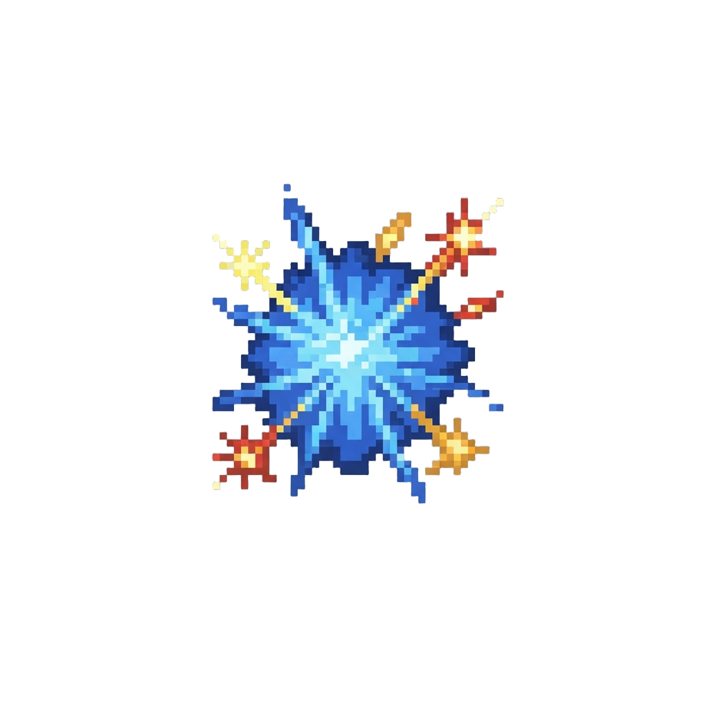 Tiny Popping Blue Sparkler Puff