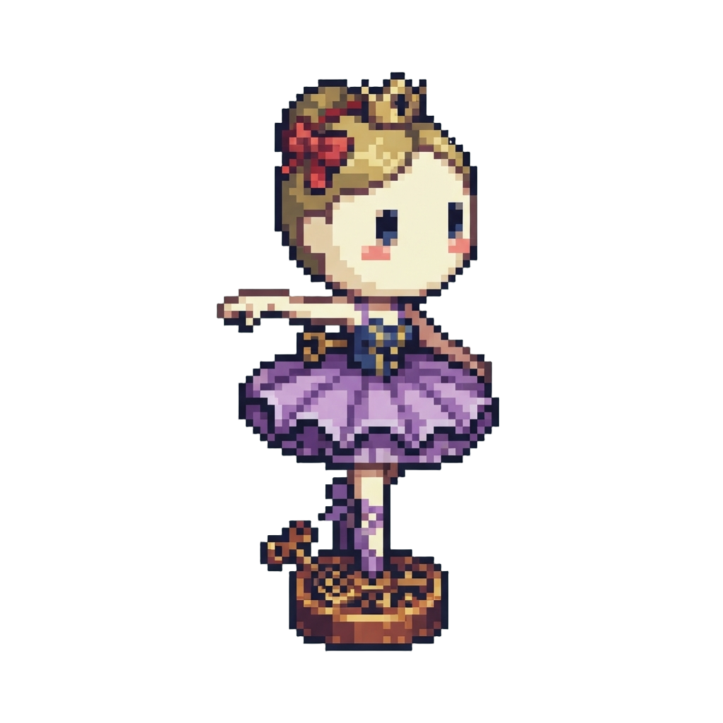 A Clockwork Ballerina with a Giant Oversized Head