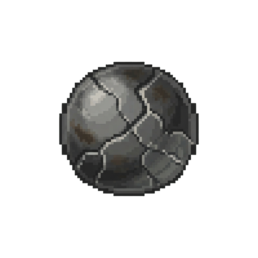 A Cracked Glass Marble Covered in Soot