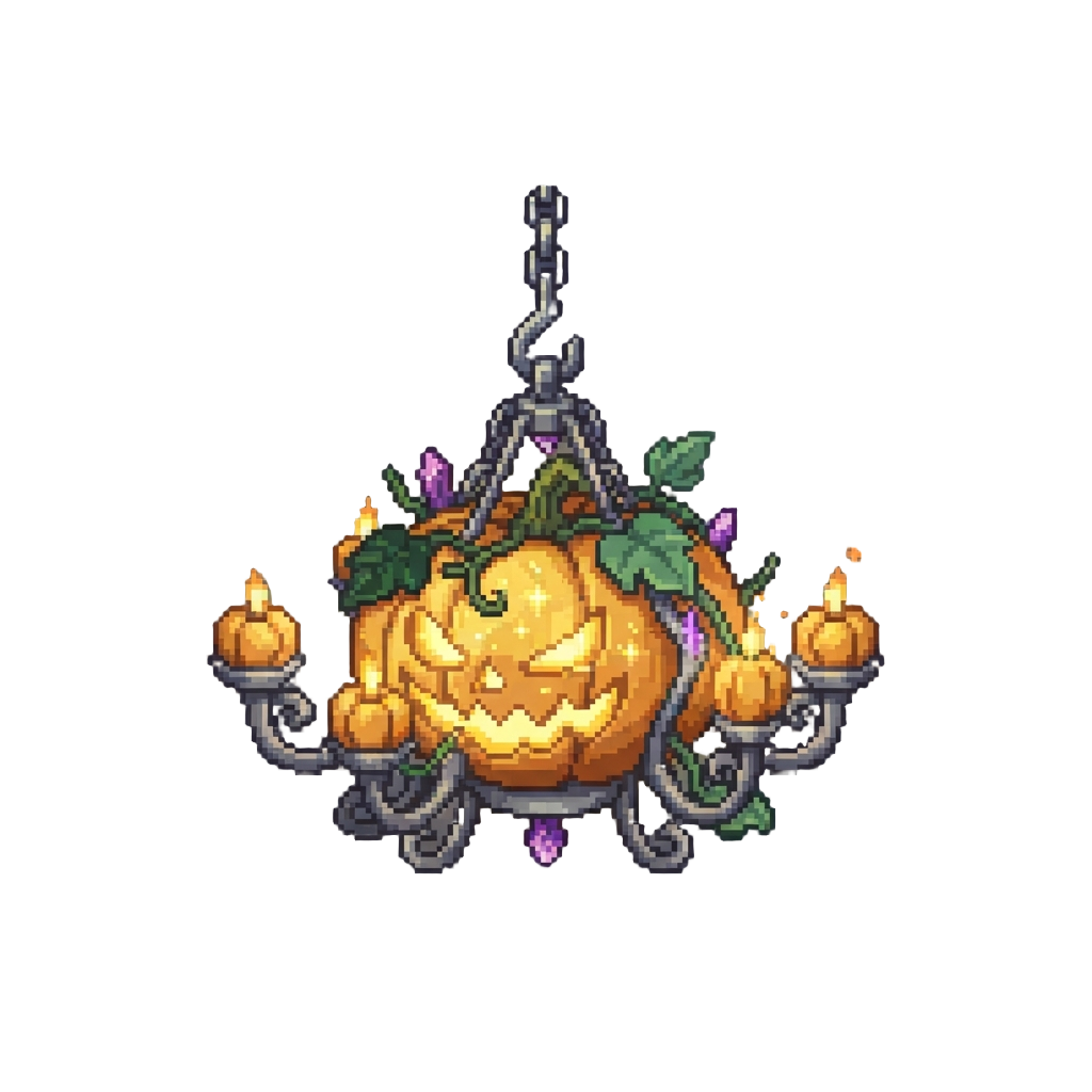 A Floating Enchanted Pumpkin Chandelier