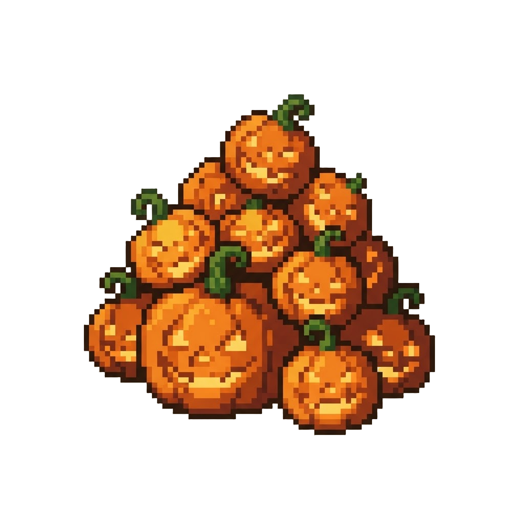 A Mountain of Rolling Mini Jack-o'-lanterns
