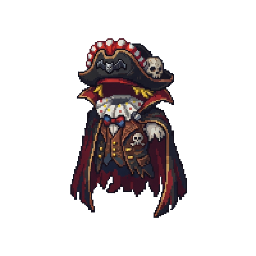 A Mismatched Pirate-vampire-clown Mashup Costume