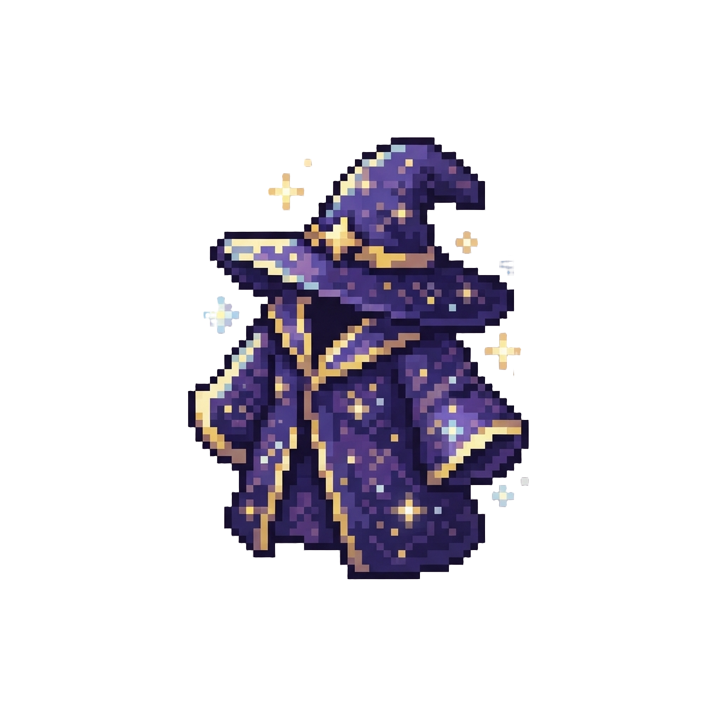 A Sparkling Cosmic Witch Outfit with Floating Star Effects