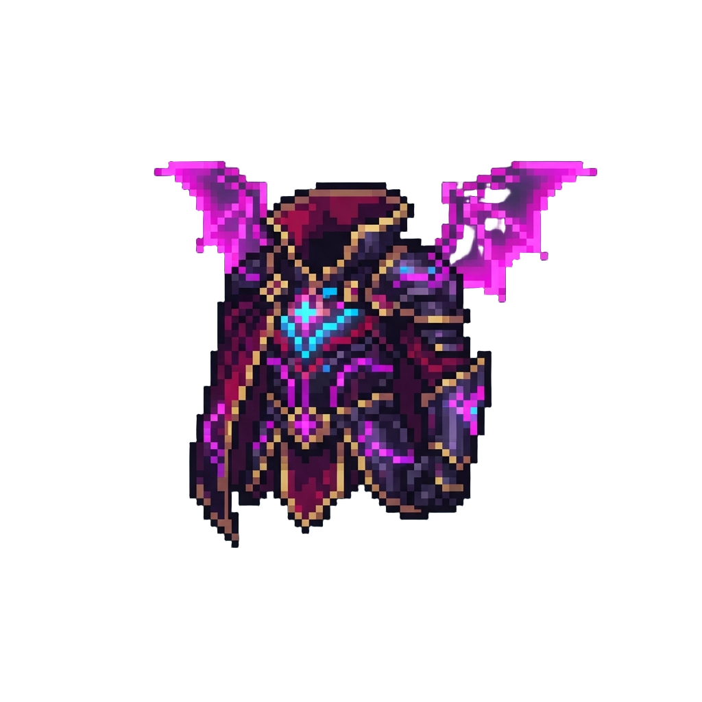 A Dazzling Neon Vampire Lord Suit with Glowing Bat Wings
