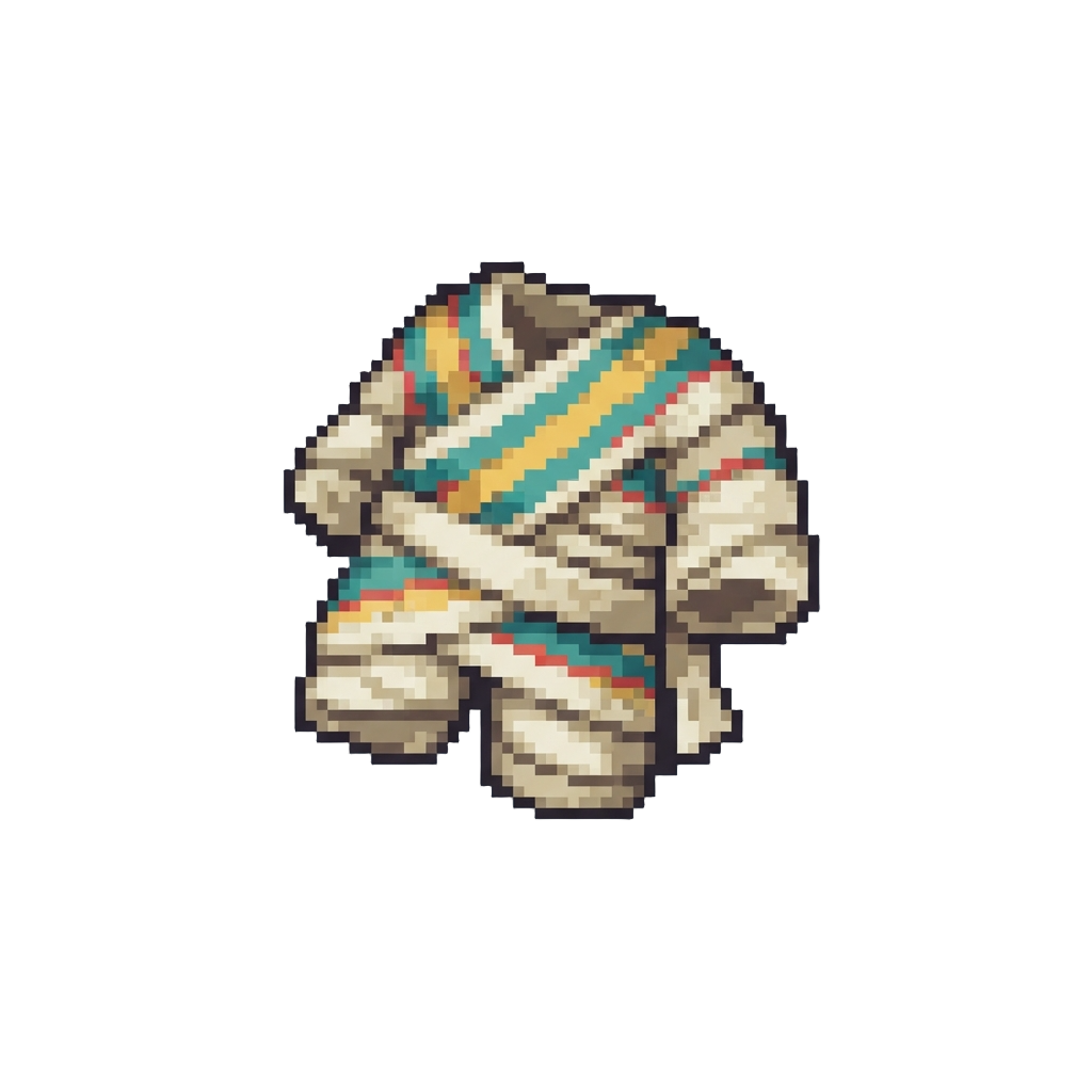 A Cheerful Striped Mummy Bandage Wrap Outfit