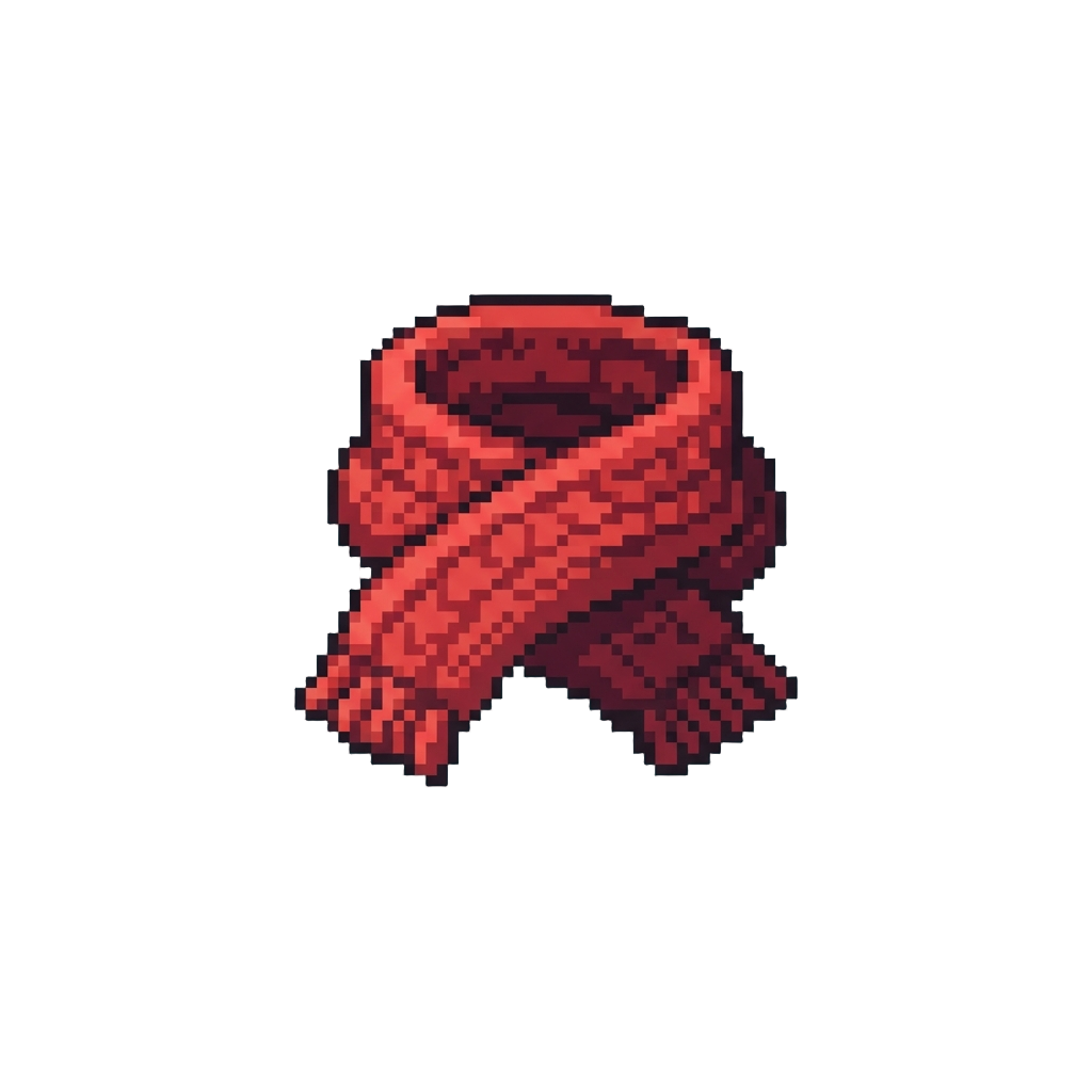 A Miniature Red Wool Scarf