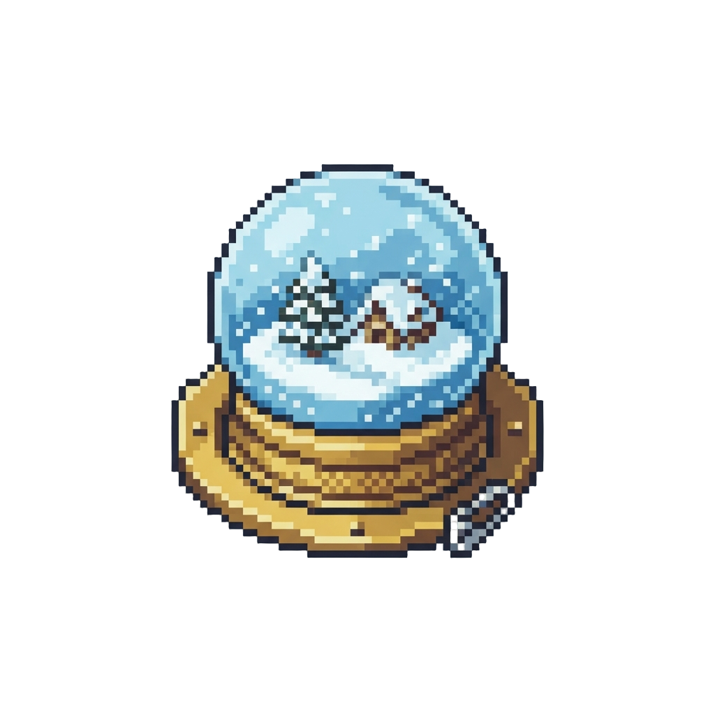 A Tiny Snow Globe Badge