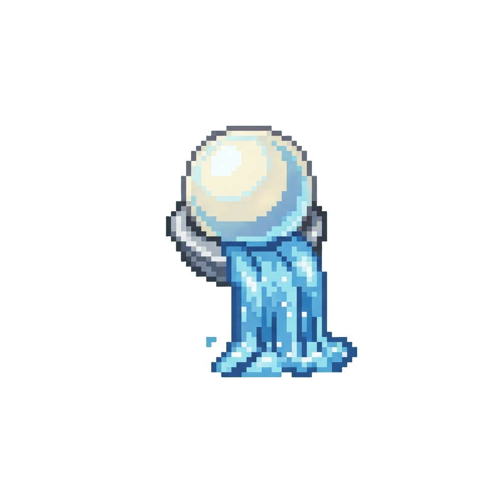 A Luminous Pearl and Cascading Waterfall Motif