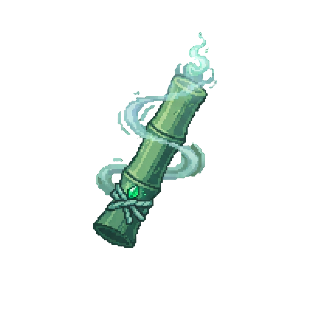 A Soft Emerald Bamboo and Mist Motif