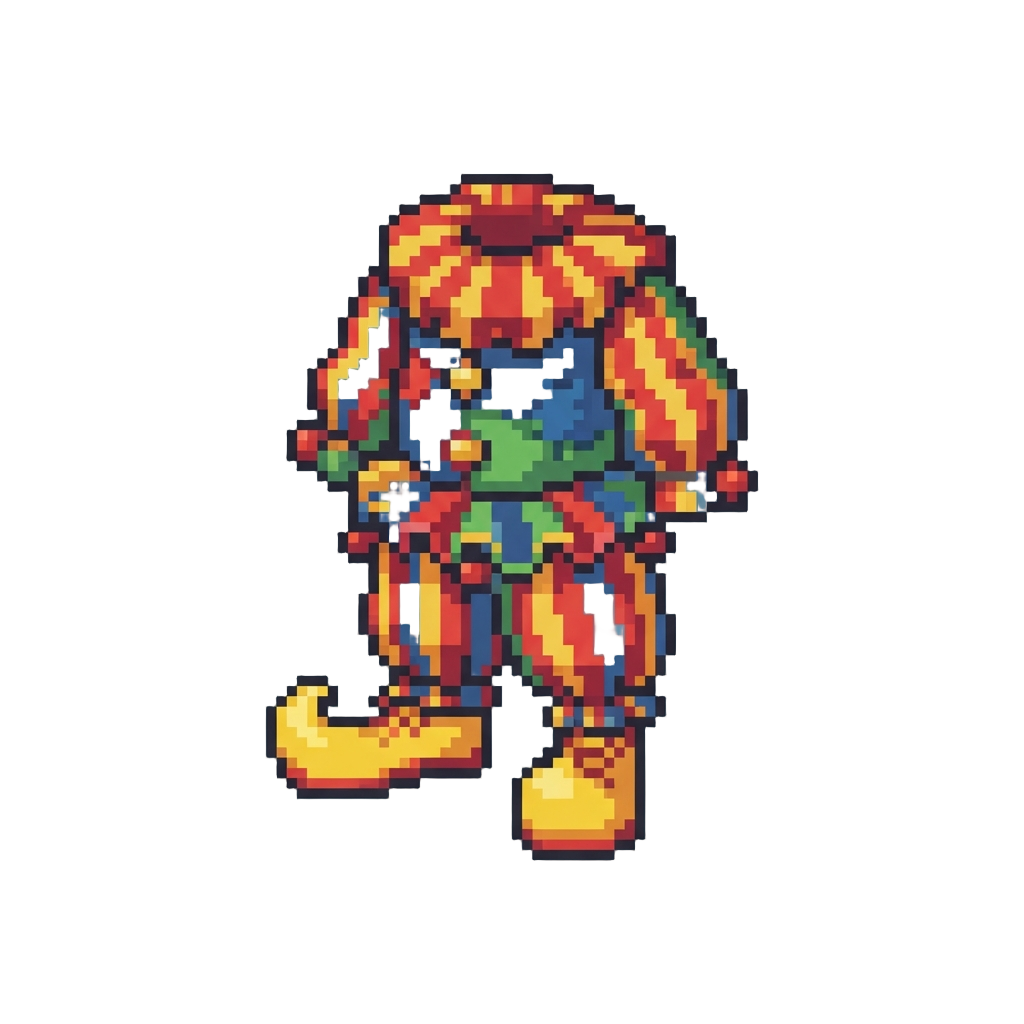 A Colorful Clown Suit with Squeaky Shoes