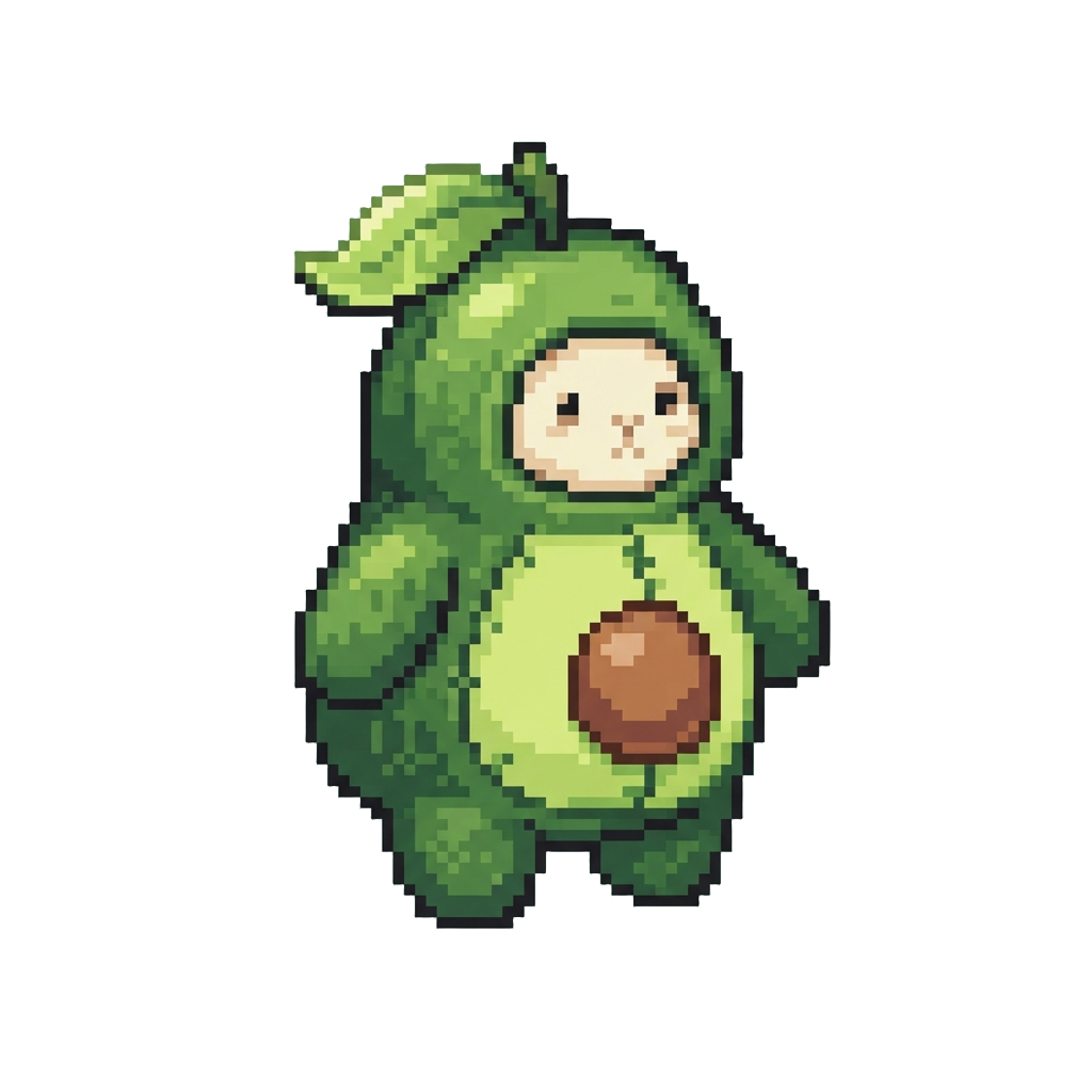 A Chunky Plush Avocado Suit