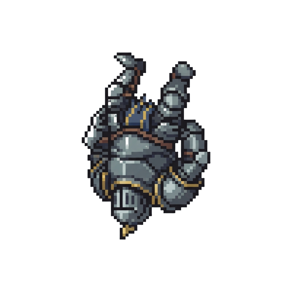 A Ridiculously Bulky Knight Suit Stuck Upside Down
