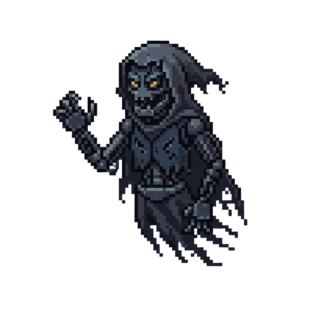 A Shadowy Ghost-like Animatronic Figure