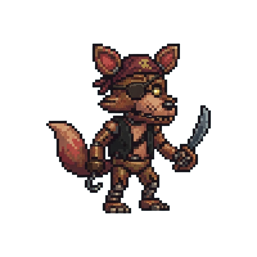 A Rusted Animatronic Pirate Fox