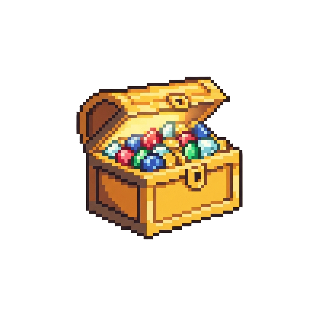 A Glowing Golden Treasure Chest Overflowed with Jewels
