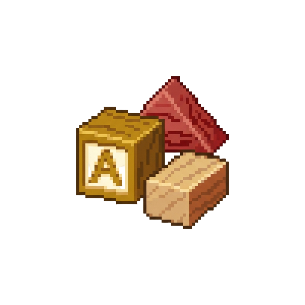 A Tumble of Wooden Toy Building Blocks