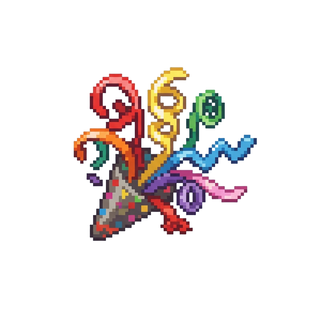 A Sudden Explosion of Bright Party Streamers
