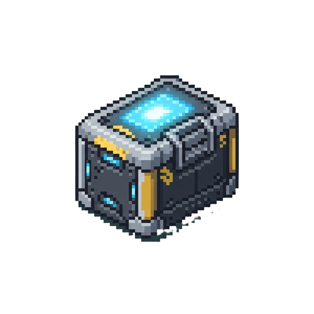 A Glowing Futuristic Sci-fi Crate