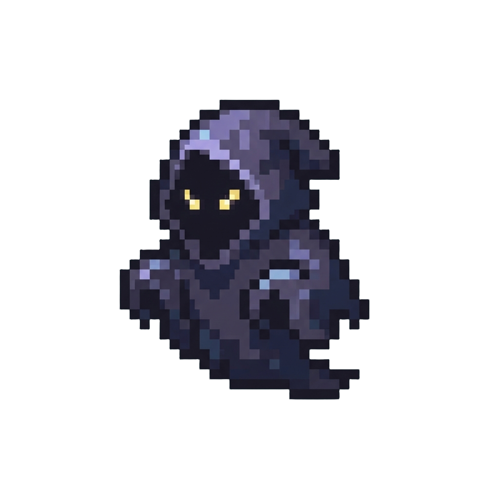 A Dark Shadowy Specter with Glowing Eyes