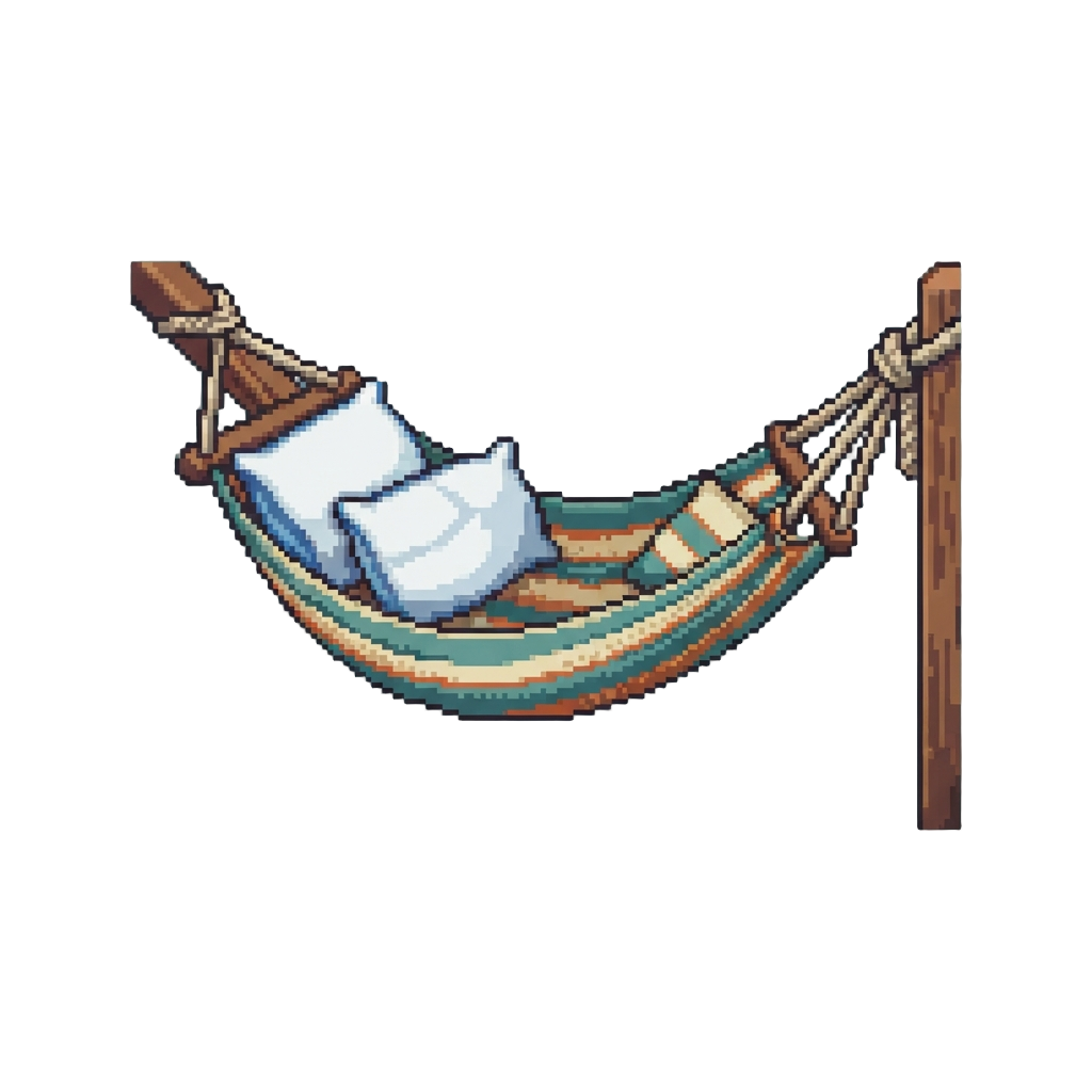 A Hammock Stretched Across the Room with Soft Pillows
