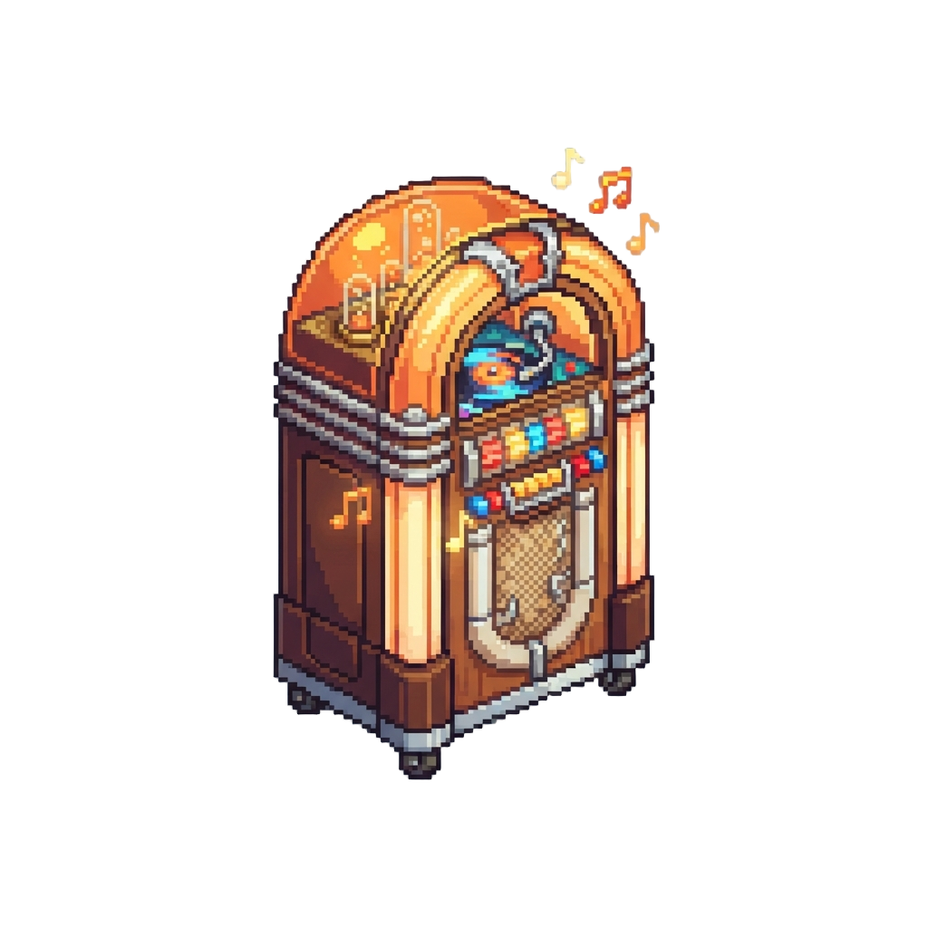 A Glowing Vintage Jukebox Playing Cozy Jazz