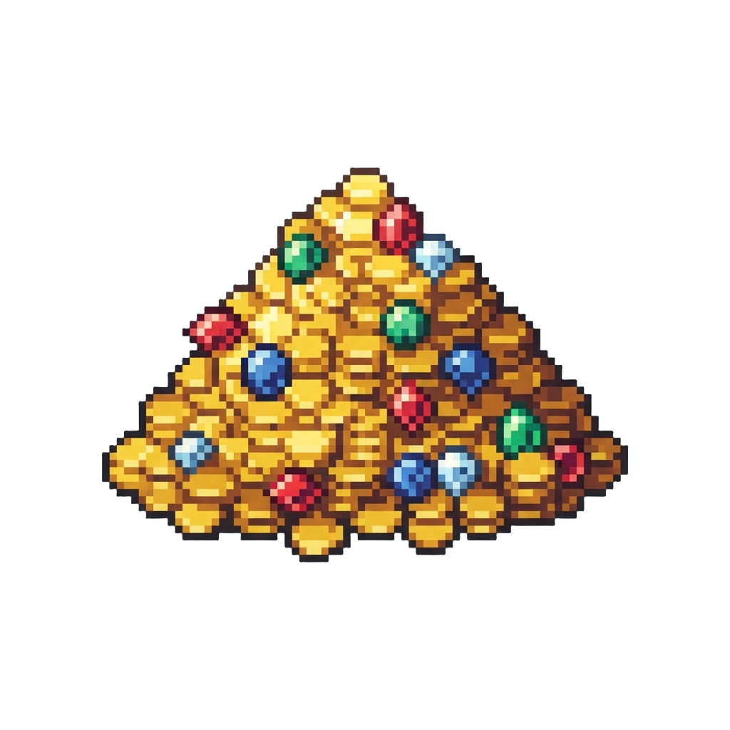 A Mountain of Shining Gold Coins and Gems