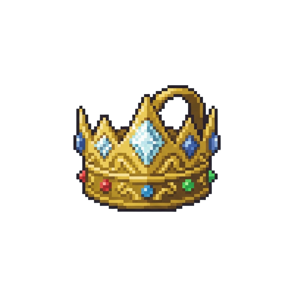 A Pristine Crown Embedded with Radiant Diamonds