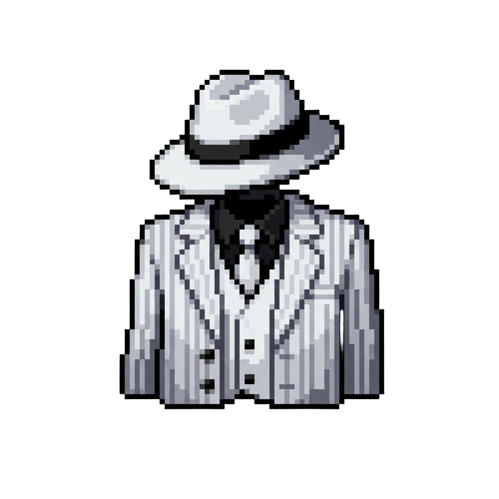 The Smooth Criminal White Pinstripe Suit and Fedora Outfit