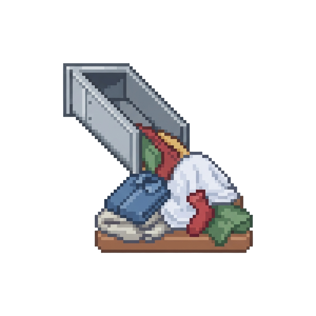 A Chute Dumping Into a Pile of Laundry