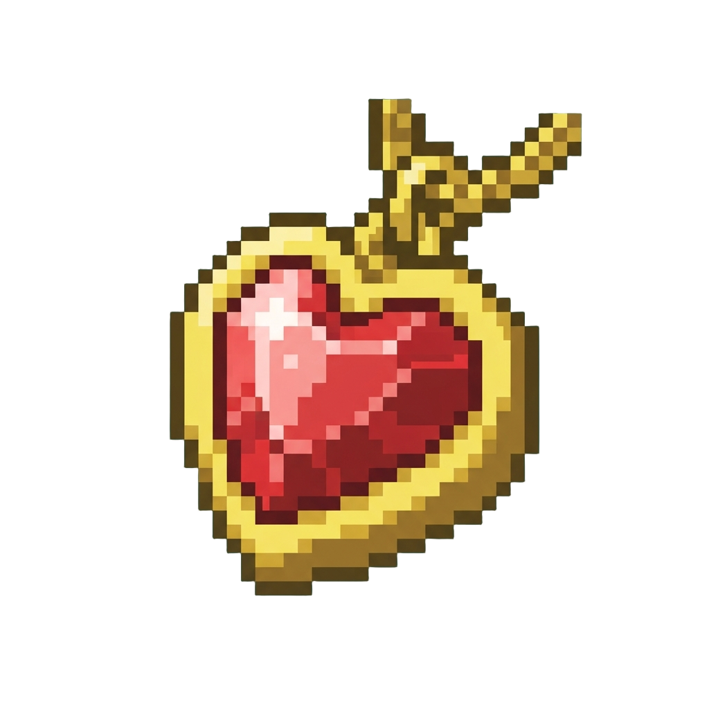 A Glowing Heart-shaped Amulet