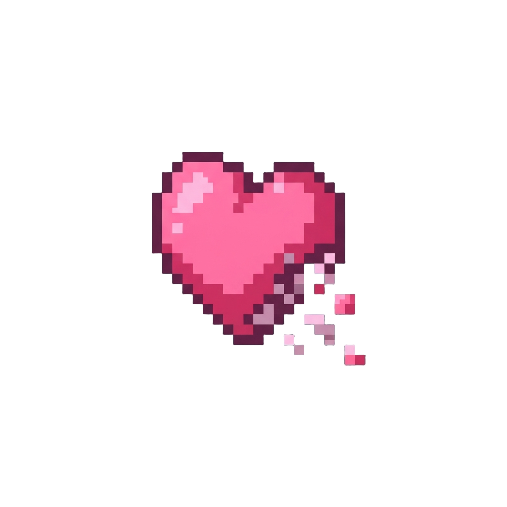 A Floating Pink Heart Spark That Blinks Out