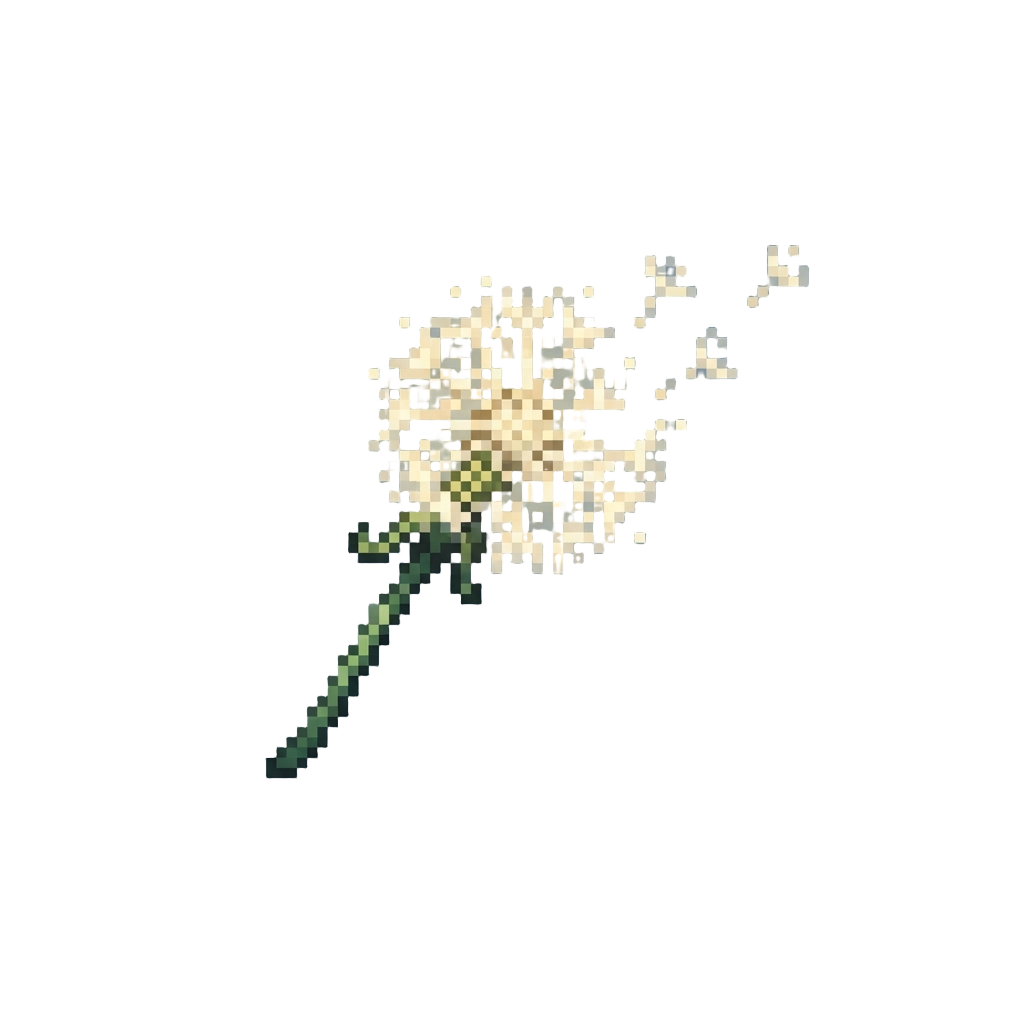 A Faint Glowing Dandelion Floating Away