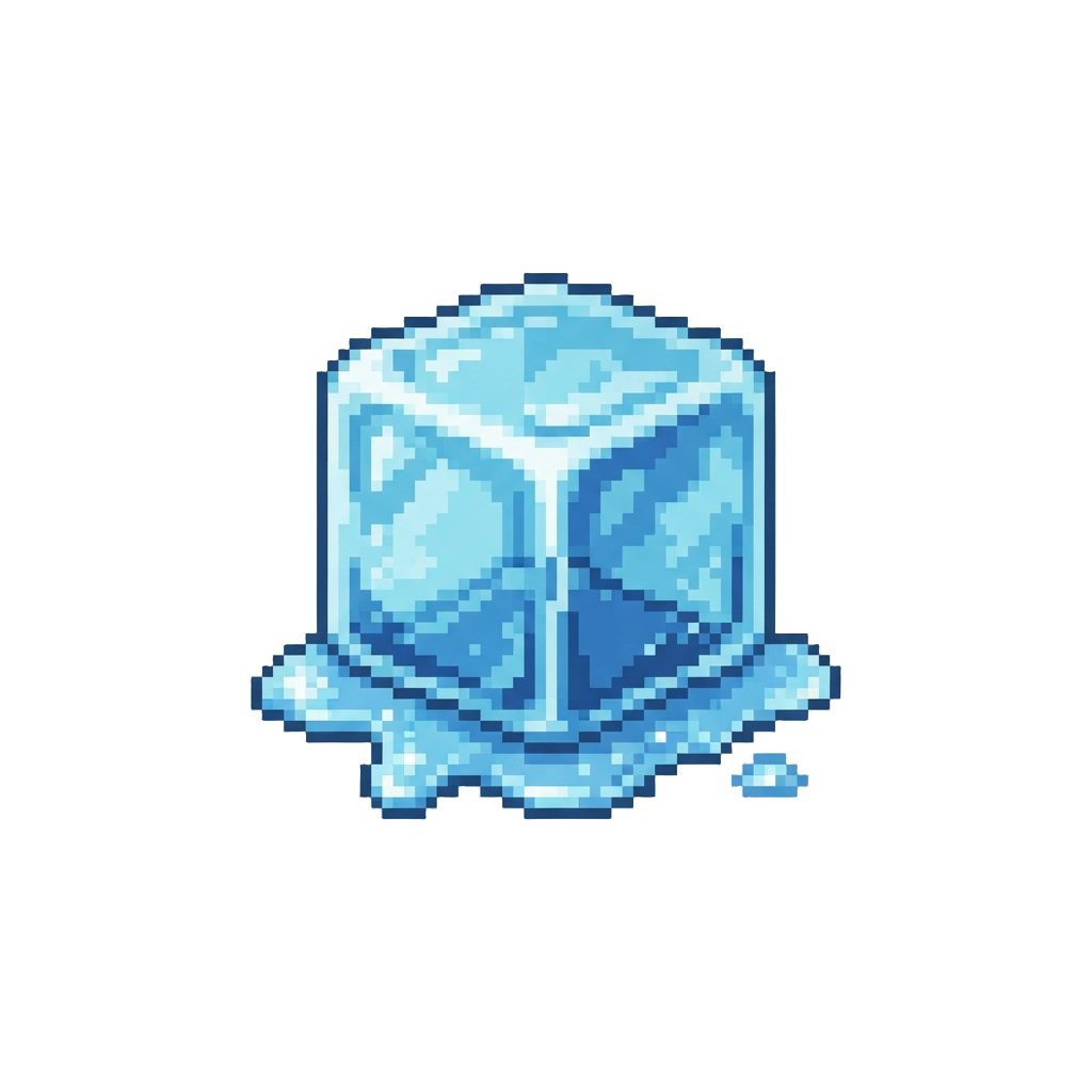 A Miniature Ice Cube That Melts Instantly