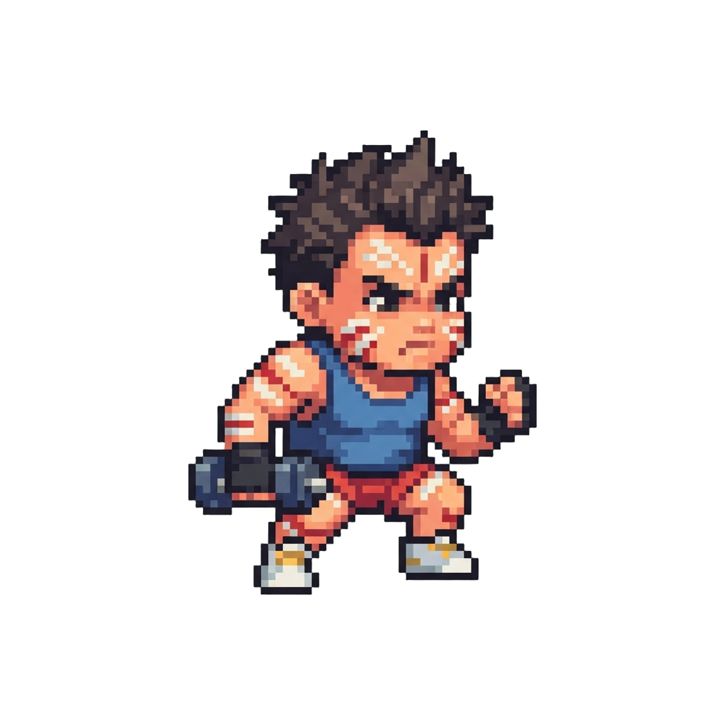 A Furious Miniature Gym Baby Covered in Tiny Tribal Body Paint
