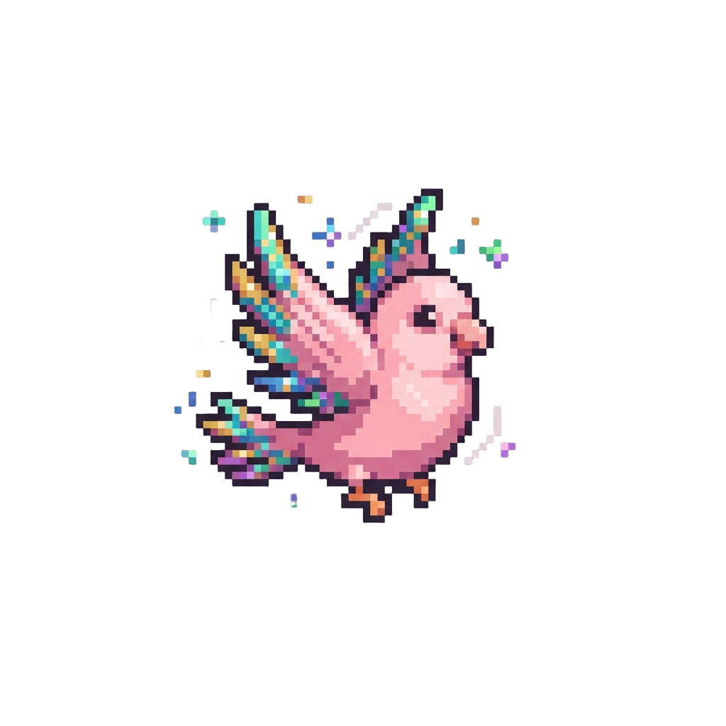 A Towering Pastel-pink Love Bird Shaking Disco Feathers with Dramatic Flare