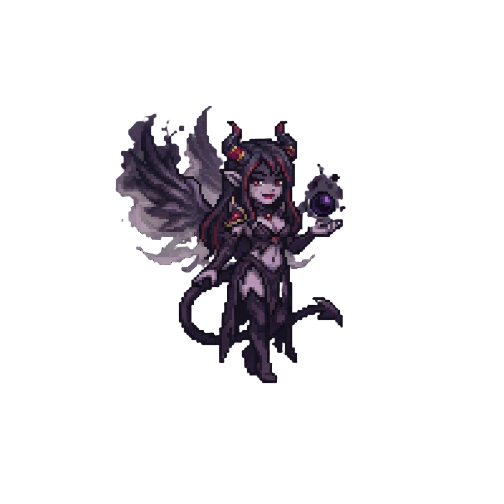 A Seductive Dark-mist Shadow Succubus with Smokey Wings