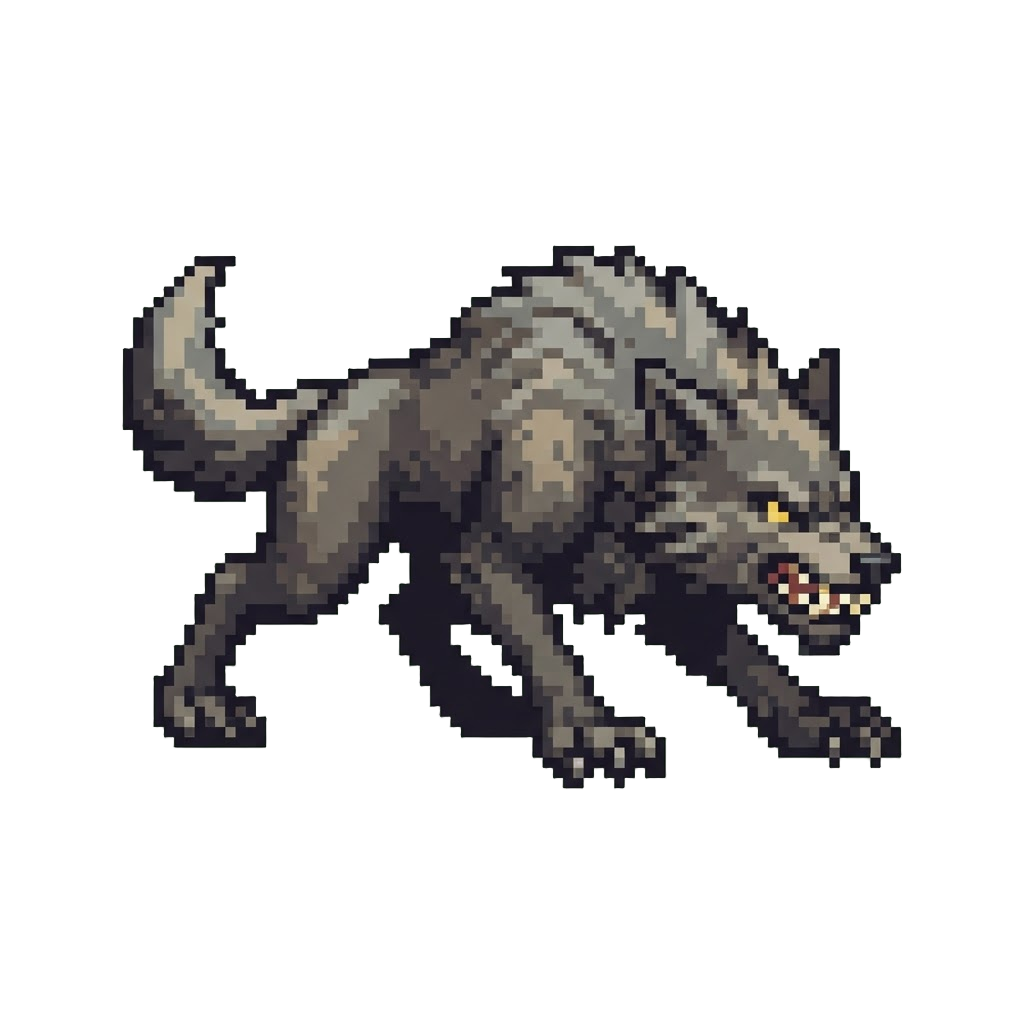 A Feral Rogue Werewolf Prowling on All Fours