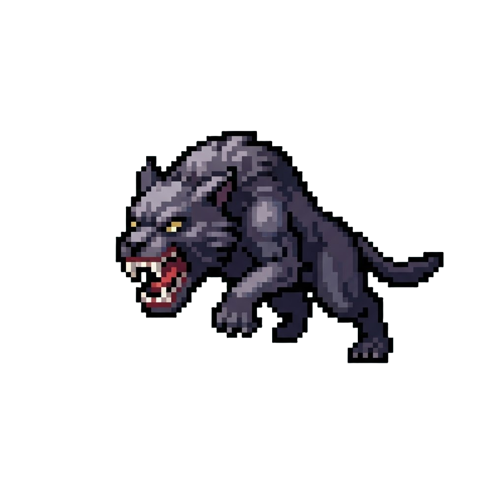 A Sharp-fanged Shadow Beast Lunging Forward