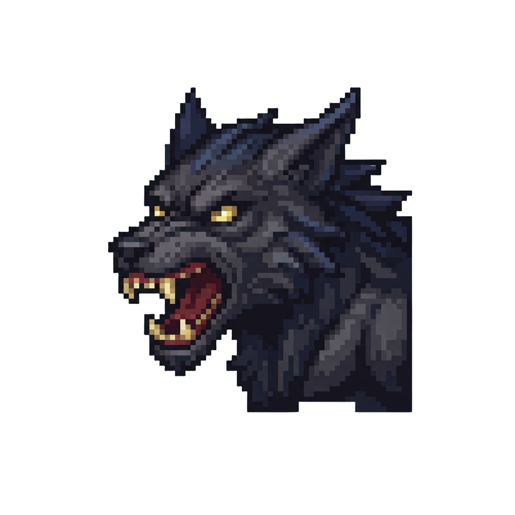 A Massive Shadow-furred Lycan Beast Snarling Fiercely