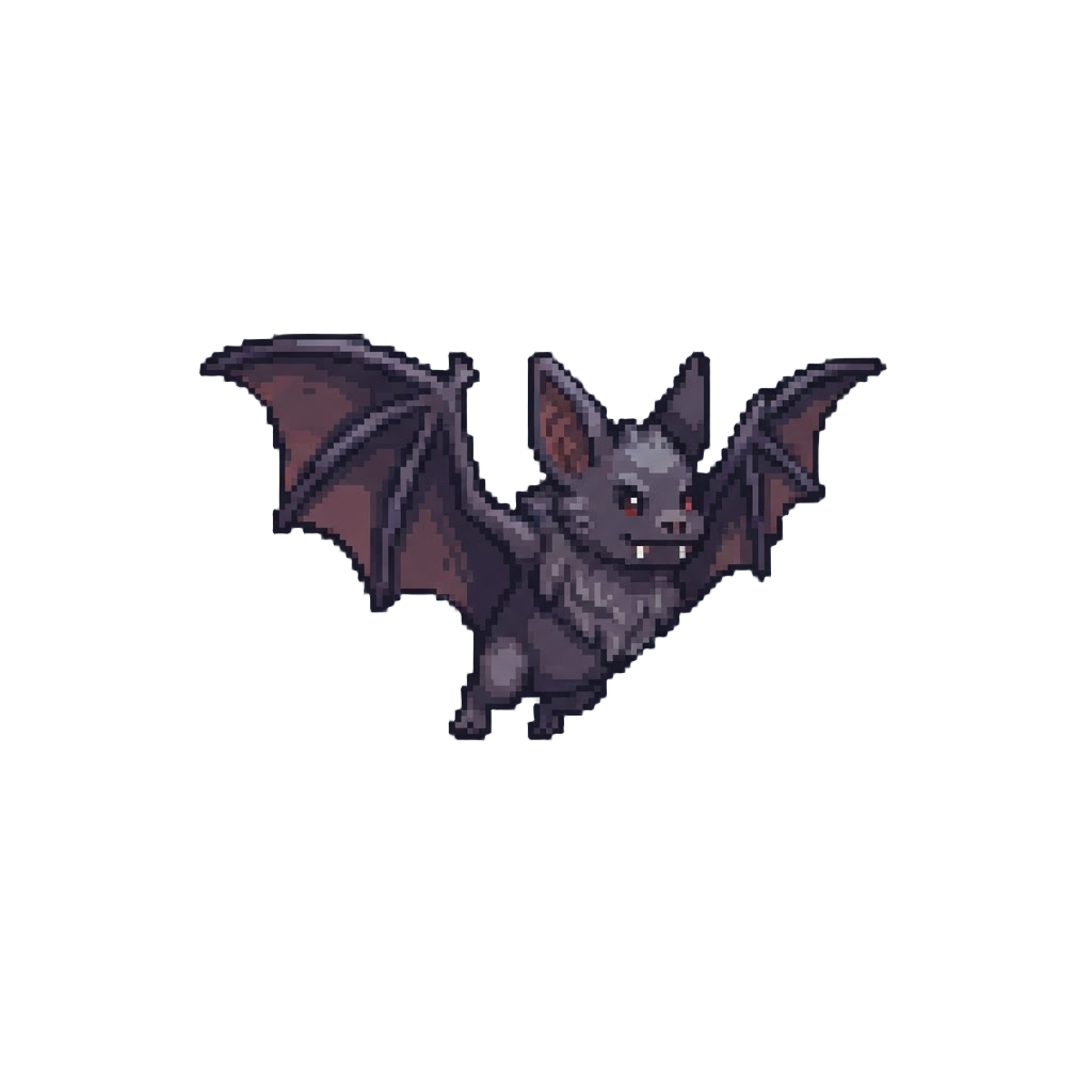 A Winged Vampire Bat-creature Hovering in Mid-air