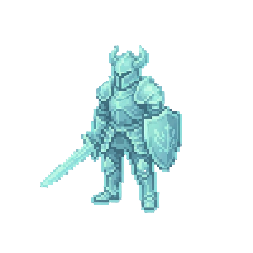 A Towering Spectral Knight in Glowing Ghostly Armor