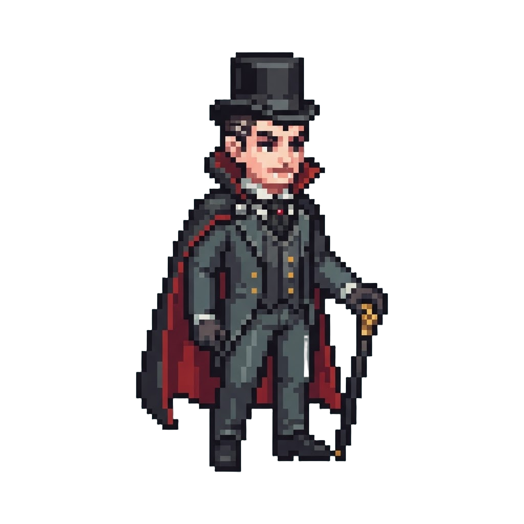 A Dapper Vampire Gentleman in a Victorian Suit