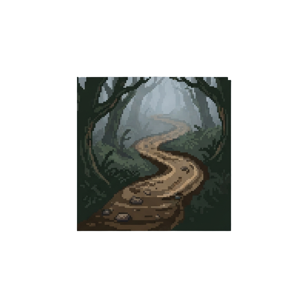 A Dark Foggy Forest Road