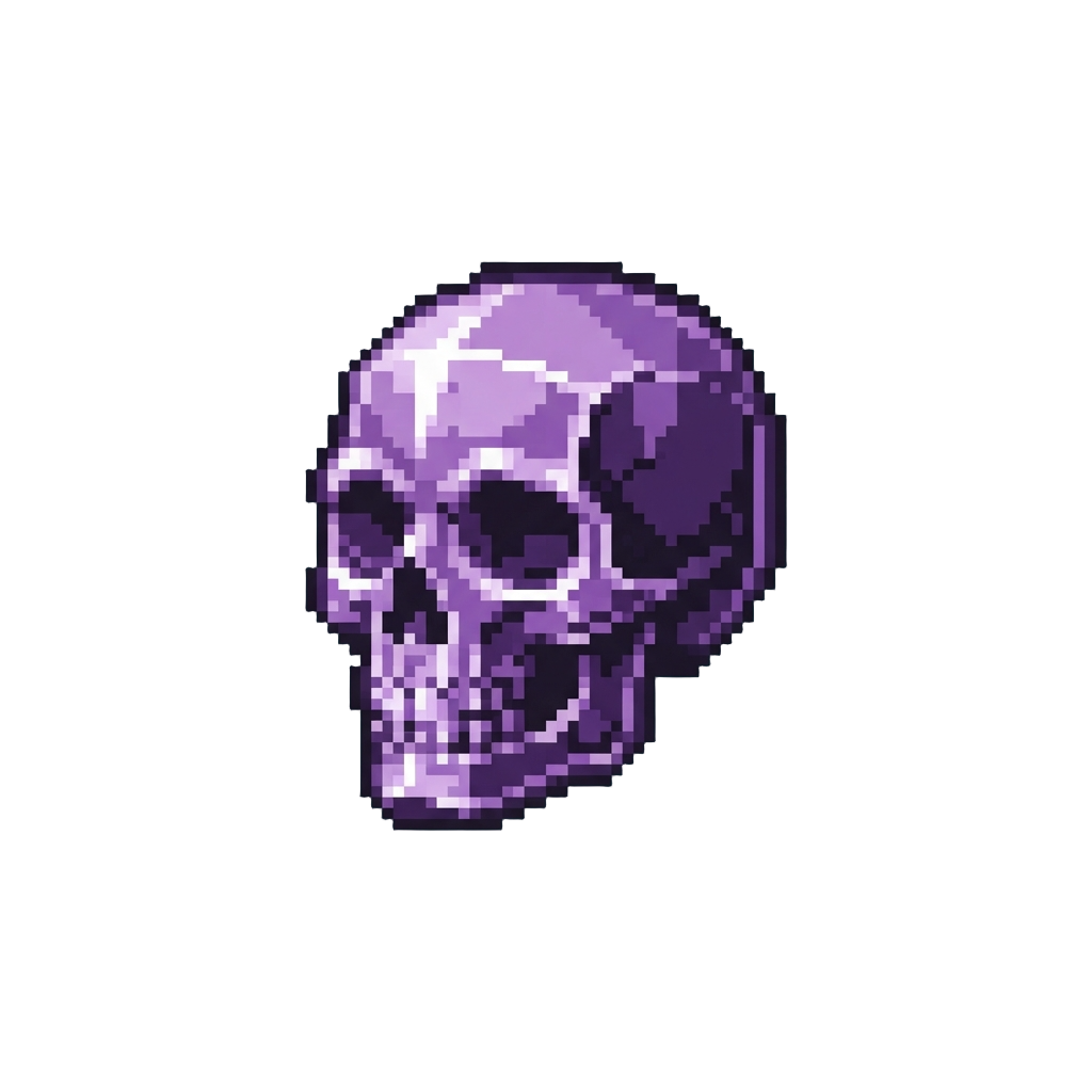 A Shimmering Purple Crystal Skull