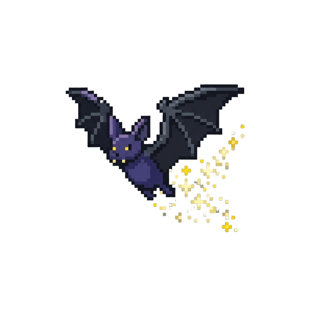 A Majestic Flying Shadow Bat with Star Trail